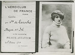 Portrait of Raymonde de Laroche